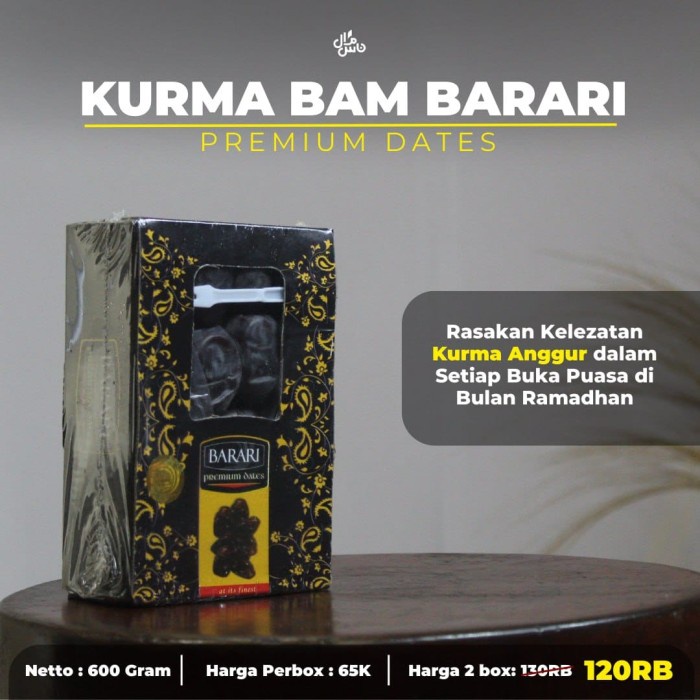 

Kurma Anggur Bam Barari Premium Dates 600 g