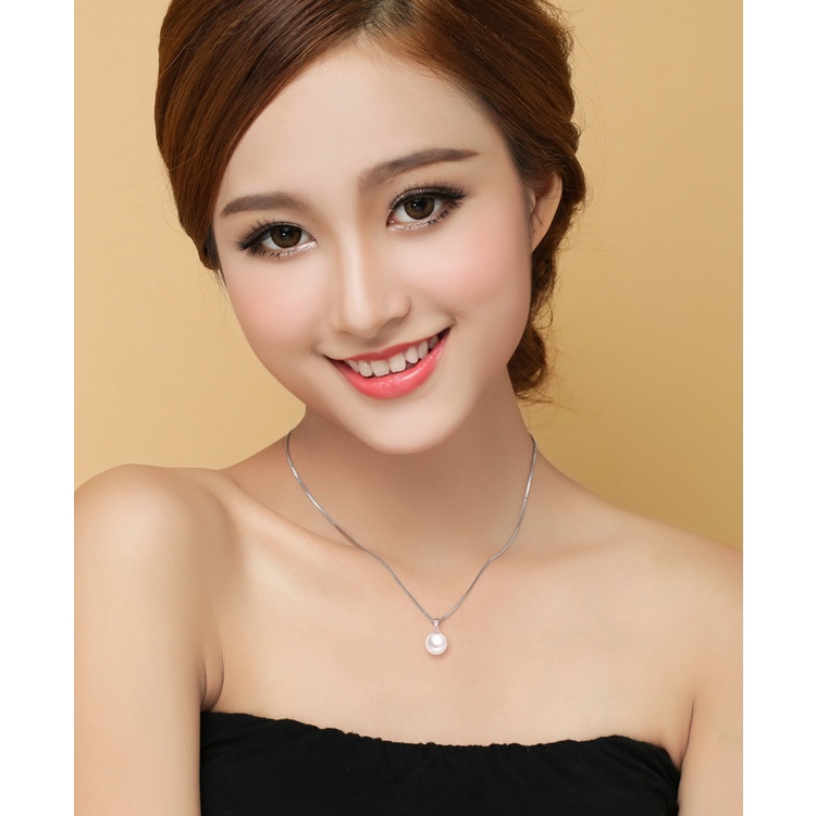 Goldkingdom Aksesoris Perhiasan Fashion Ready Stock Mutiara Sederhana Shell Manik Perak Berlapis Kalung Kerah Wanita Pendek