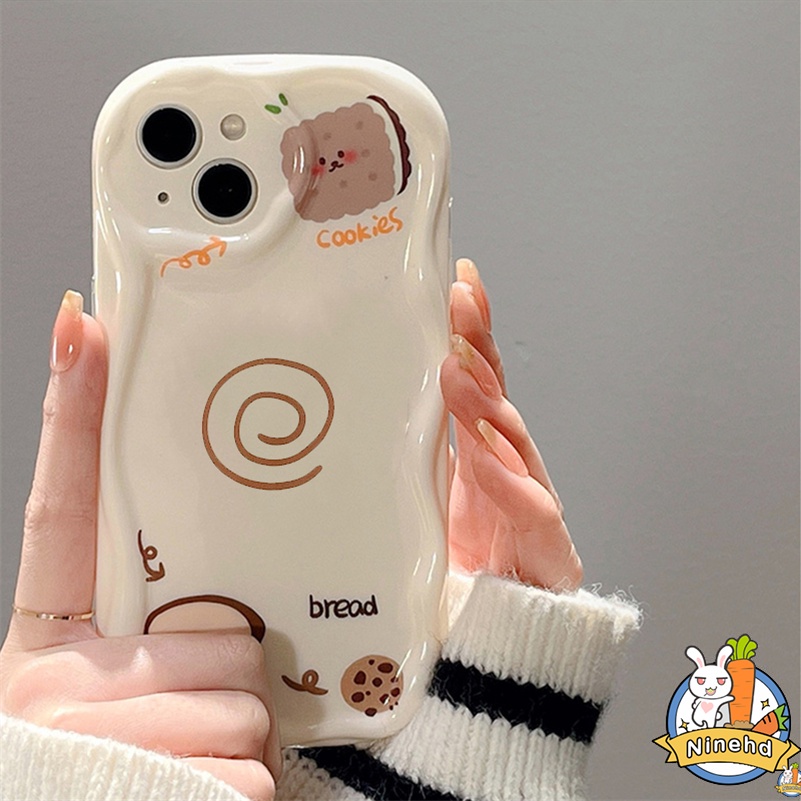 IPHONE Casing Kompatibel Untuk Iphone14 13 12 11 Pro Max X Xr Xs Max8 7 6 6s Plus SE 2020 Ins Kartun Sederhana Casing Ponsel Tahan Guncangan Silikon Halus Bergelombang Bumper Soft Case Cover Pelindung