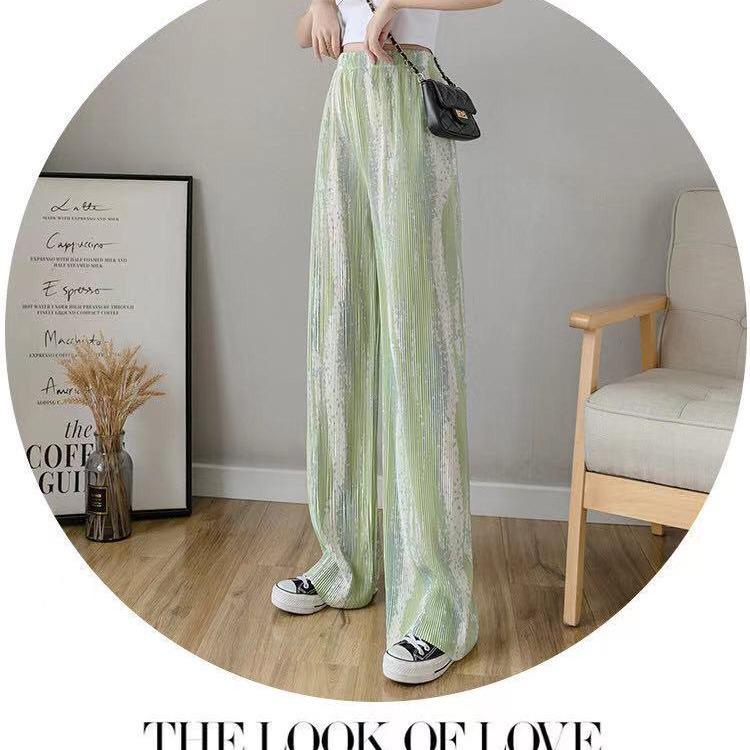 GROSIRTAS TG1706 Celana Kulot Tiedye Pleated Plisket Wanita Import Rainbow Long Pants Straight Bermotif Tiedye Fashion Style Korean