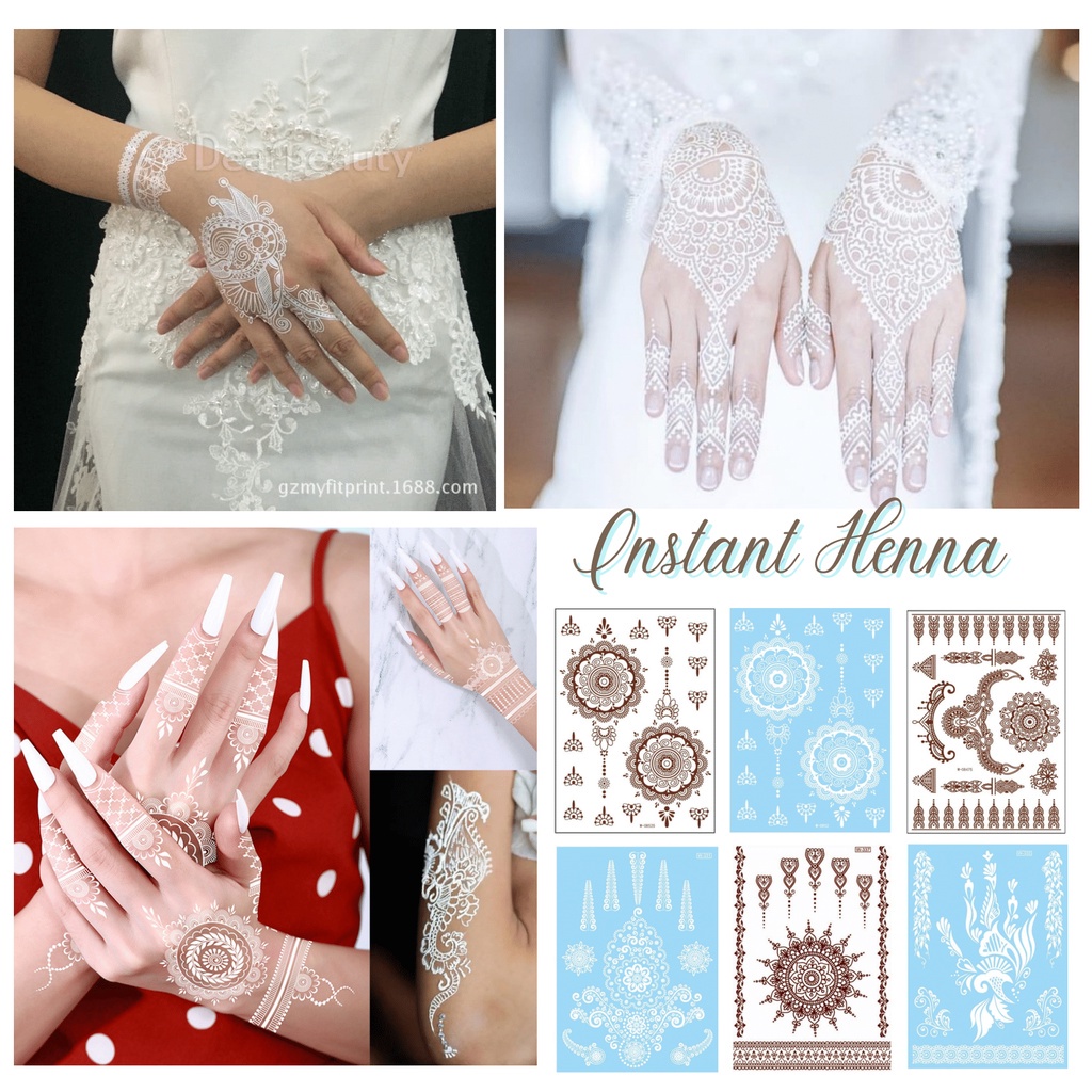 ~AB~ Henna Instan Putih Hena Tatoo Tattoo Pengantin Hena Wedding
