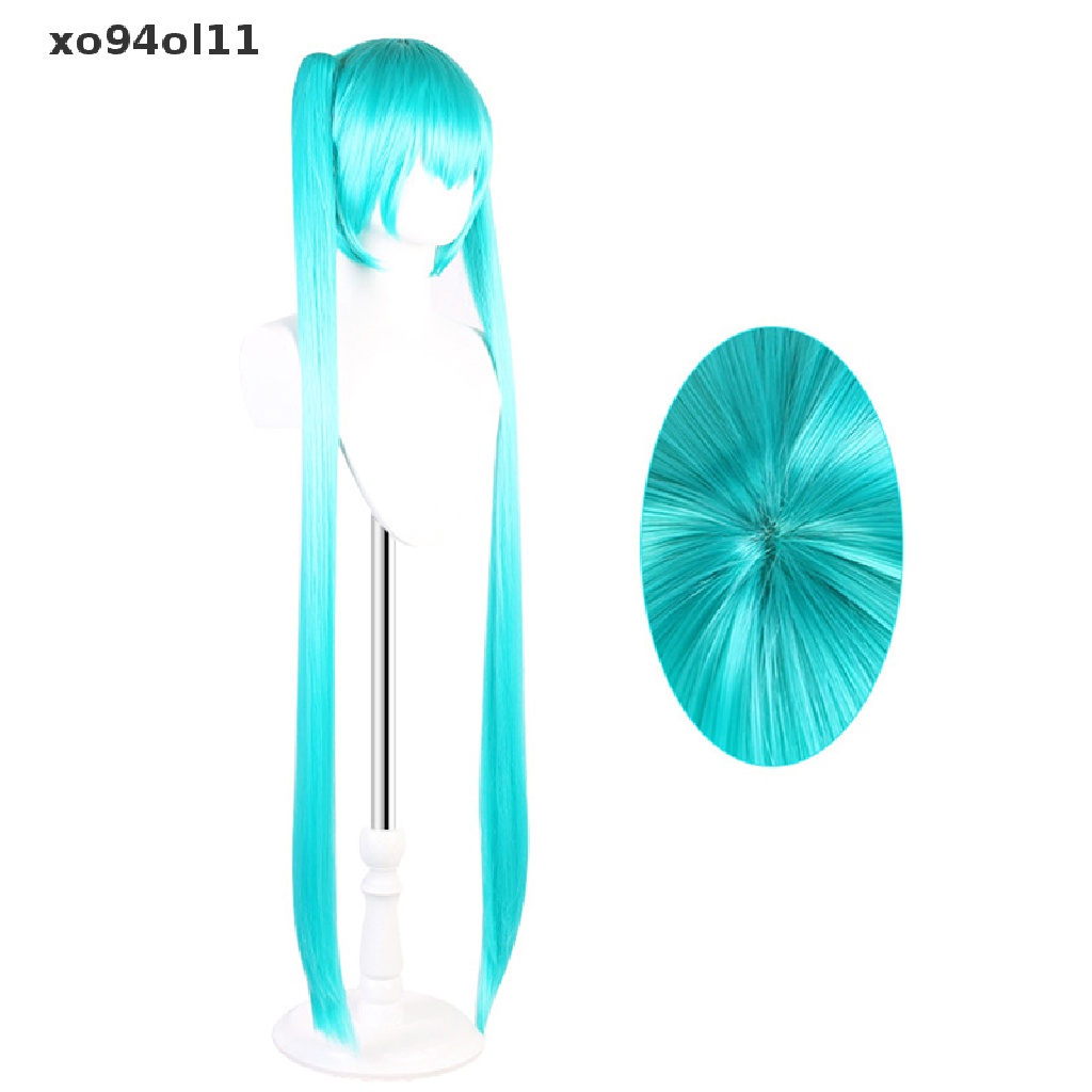 Xo Wig Cosplay Vokaloid Panjang 110cm Hijau Pink Dengan 2klip Miku Wig Rambut Sintetis OL