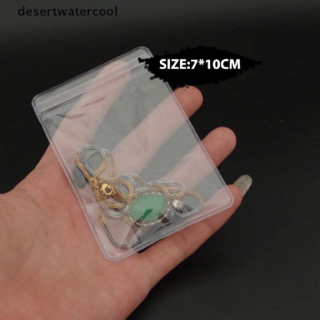 Deid 100pcs/lot Kantong Perhiasan PVC Transparan Bags Bening Anti-Oksidasi Zip Lock Martijn