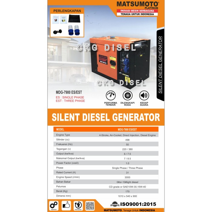 Genset Silent 7500 watt IFT1000 Japan