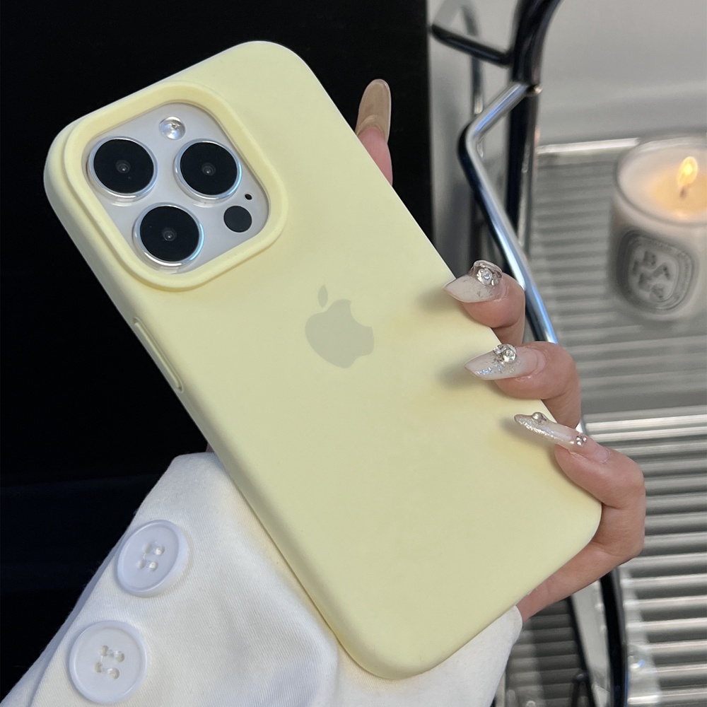 IPHONE Morandi Warna Casing Silikon Cair Iphone14 Plus Soft Case Untuk Iphone11 12 Pro Max13 14 Pro Max Full Cover Shockproof Soft Case