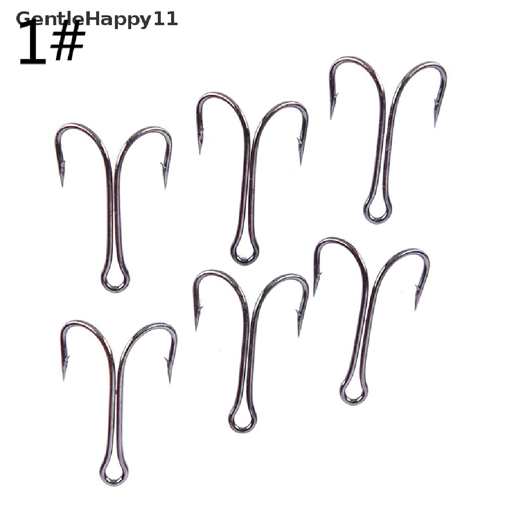 Gentlehappy 50 Pcs Ganda Baja Karbon Tinggi Hitam Memancing Kait Jangkar Ganda Air Asin 50pcs Kait Pancing Ganda Pengikat Lalat Kecil Kait Jangkar Ganda 50pcs Baja Karbon Tinggi Ganda