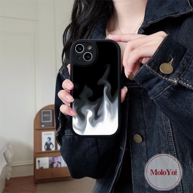 Kompatibel Untuk iPhone XR 7plus 11 12 13 14 Pro Max7 6 6s 8 14 Plus XS X MAX SE 2020 Api Sederhana Hitam Lembut TPU Cover