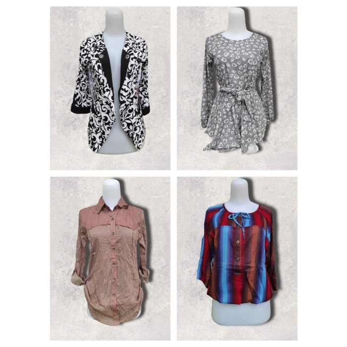 Blazer Wanita Motif Atasan Perempuan Fashion Cewe Kemeja Blouse Murah Viral