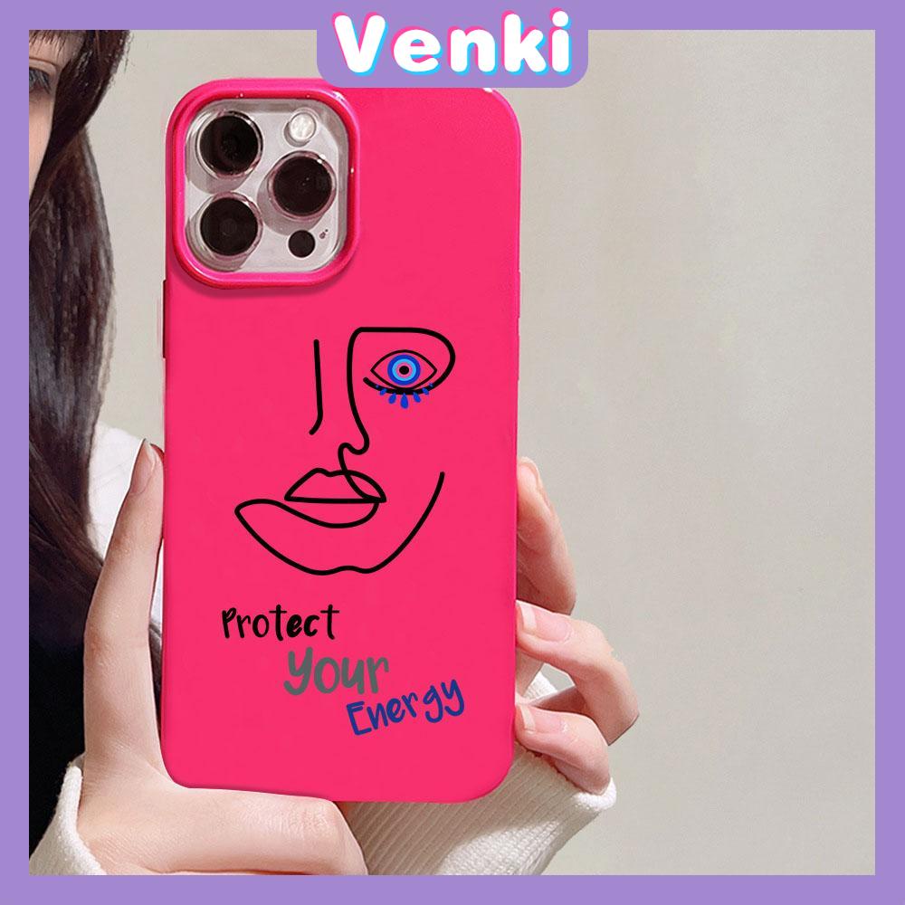 Case for iPhone 11 Soft TPU Glossy Rose Red Candy Case Trendy Line Drawing Face Camera Protection Shockproof For iPhone 14 13 12 11 Pro Max 7 8 Plus X XR