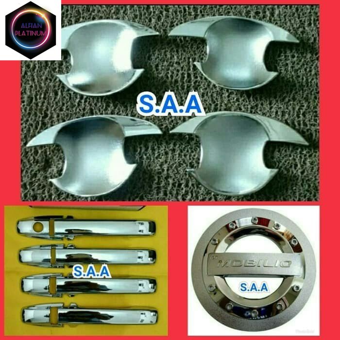 Paket Outer Cover Handle Dan Tutup Bensin Honda Mobilio Chrome Variasi Mobil