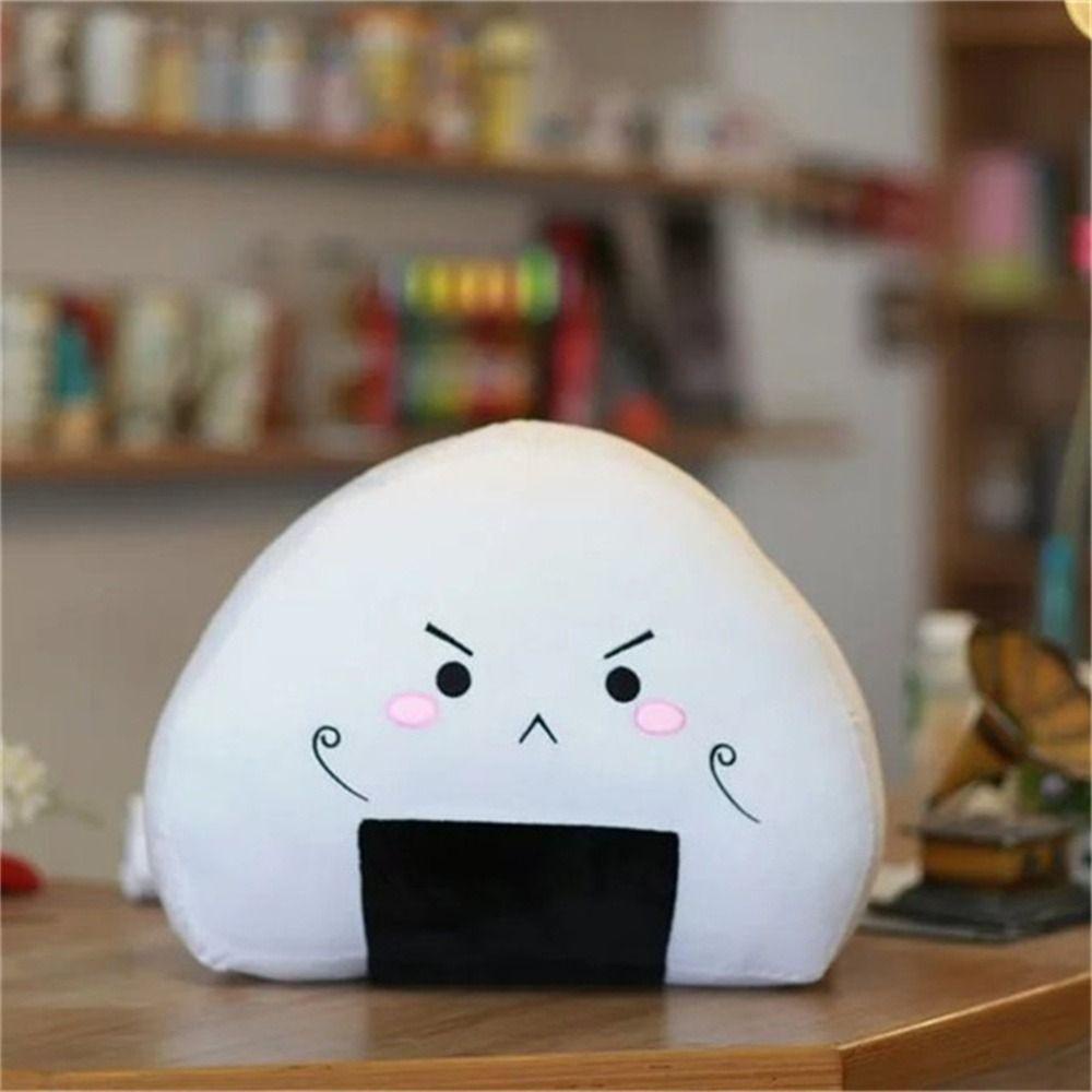 Lanfy Rice Ball Mainan Mewah Lembut Jepang20/36cm Elemen Kedua Putih Mini Sushi Plush Cushion