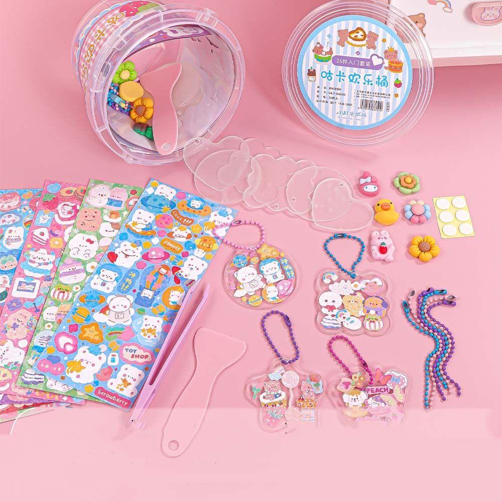 Lanfy Happy Bucket Guka Sticker Kartun Stiker Scrapbooking Stiker Alat Tulis Anak Sticker Goo Card Set Bahan Akun Tangan Handbook Full Set Handbook Bahan Guka Set