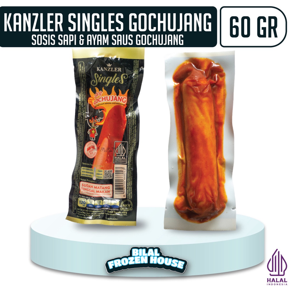 

Sosis Kanzler Singles Gochujang 60gr - Sosis Sapi & Ayam Rasa Saus Gochujang