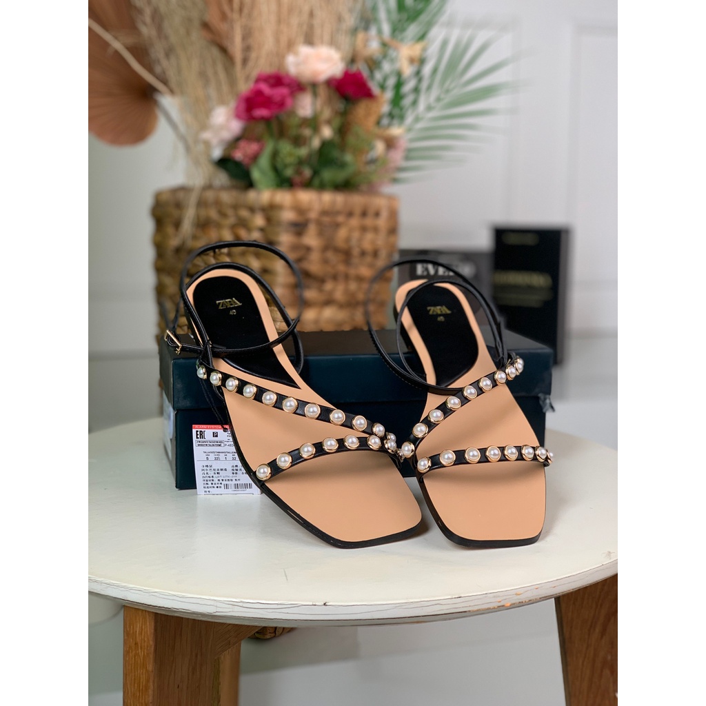 SANDAL WANITA FLAT IMPORT ZS513 ELEGANT PEARL SENDAL PREMIUM