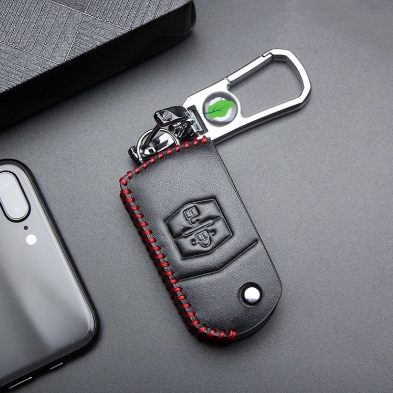 Untuk Mazda Leather Key Holder Cover Smart Key Untuk Mazda2 Mazda3 CX-3 CX-5