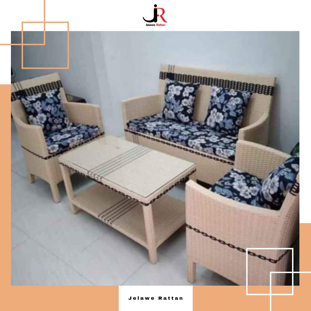 Kursi Tamu Sofa Hawai Rotan Sintetis