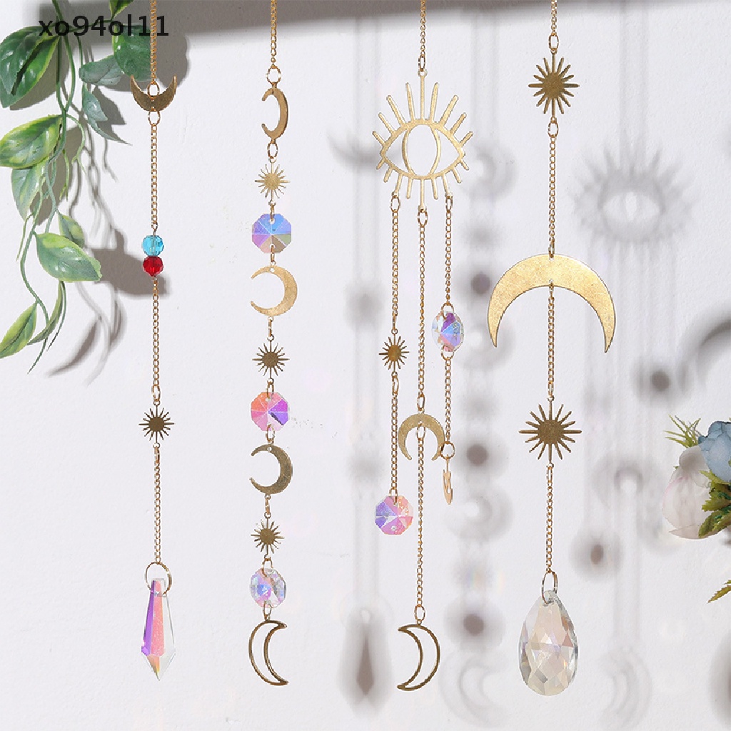 Xo Full Moon Sun Crystal Light Catcher Diy Suncatcher Prisma Pembuat Hujan Gantung OL