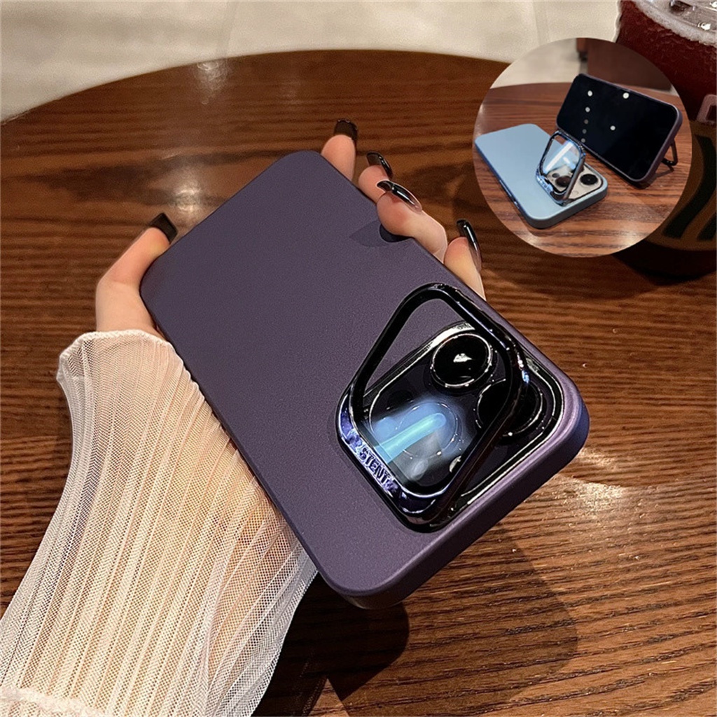 Kamera Pelindung Lensa case iPhone 14 Pro Max14 Plus case Iphone12 13 Pro Max Dengan stand, Injeksi Bahan Bakar Yang Mewah shockproof Pelindung hard back cover