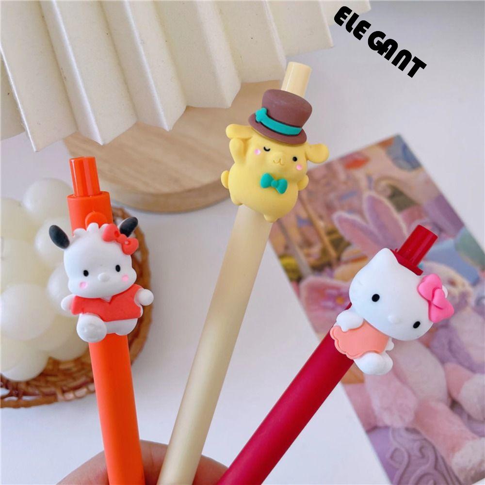 [Elegan] 0.5mm Gel Pen Sekolah Kartun Kuromi Siging Tulisan Pen Perlengkapan Kantor Melody Neutral Gel Pen