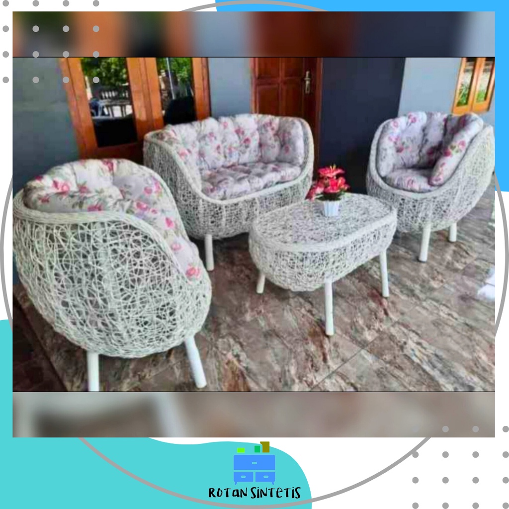 Kursi Tamu Sofa Brekele Rotan Sintetis