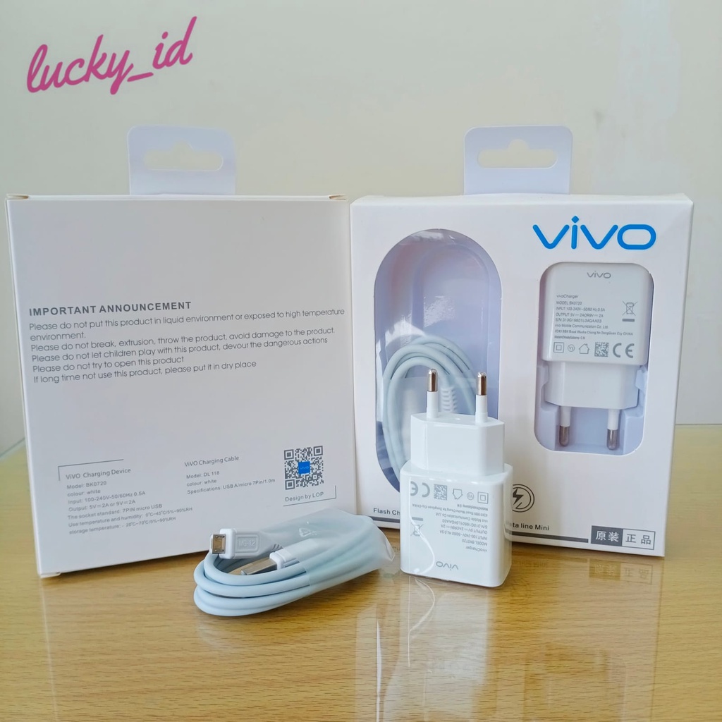 CHARGER VIVO Y91 Y93 Y95 Y81 Y71 USB MICRO FAST CHARGING 2.A 9V ORIGINAL oem