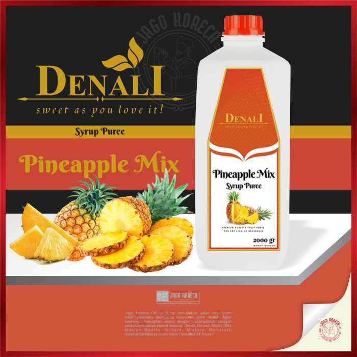 

Denali Pineapple Mix Syrup Puree | Sirup Denali Puree Rasa Nanas