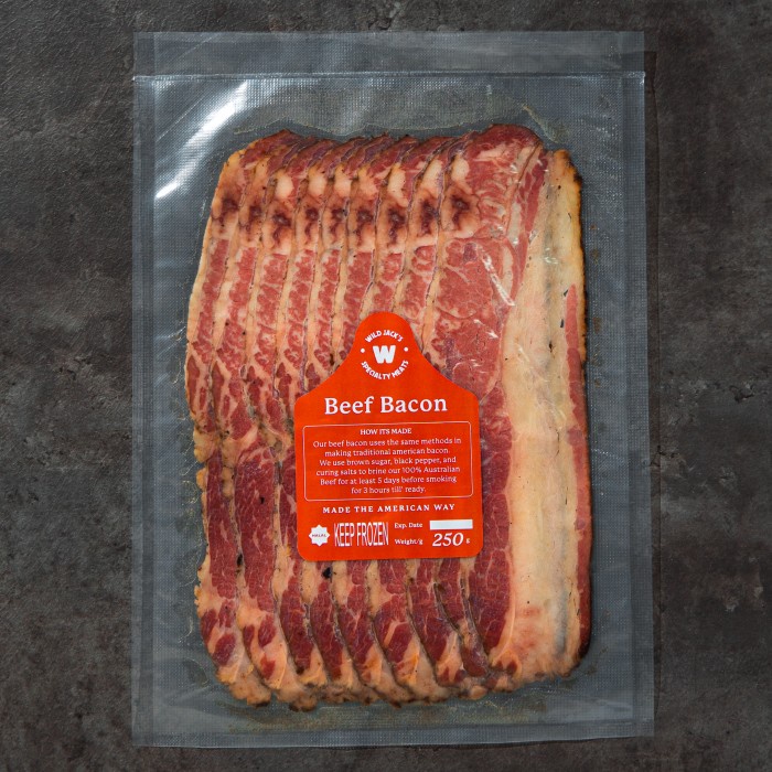 

American Beef Bacon / Smoked Beef Bacon / Daging Sapi Bacon - 250gr