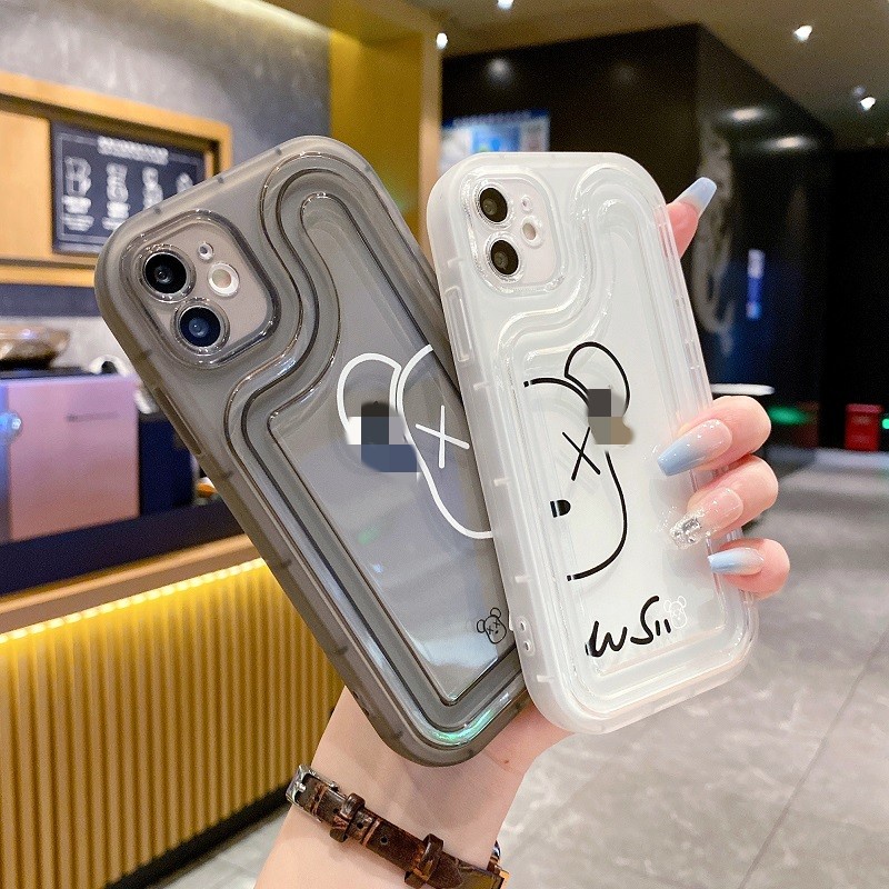 IPHONE Air sac Penebalan Pelindung case Untuk Iphone14 13 12 11 Pro MAX X XR XS Max7 8 Plus Chaopai XX bear Transparan Anti-drop