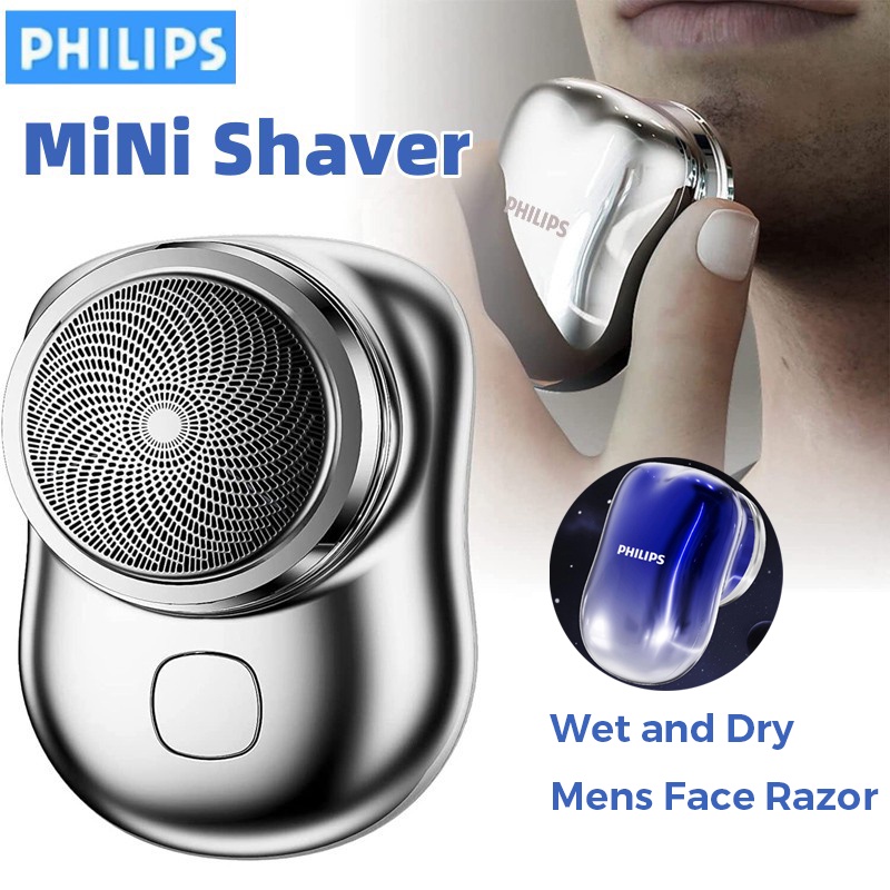 Kapal 24h -Alat Cukur Elektrik Mini Wet and Dry Mens Face Shaver Alat Cukur Jenggot Mini