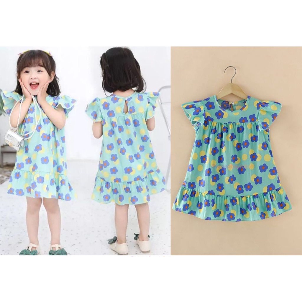 1234OS - Dress Import Motif Bunga - Dress Anak/Baby Summer dress.