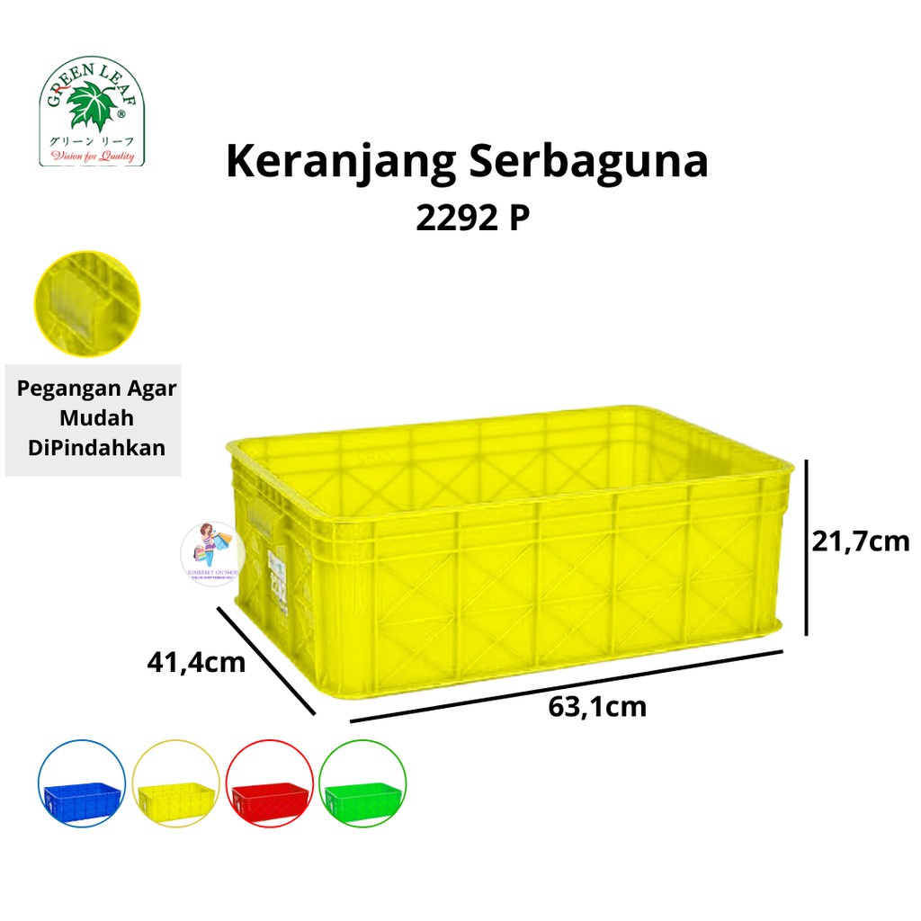 Keranjang Industri Container Box 2292 P Green Leaf