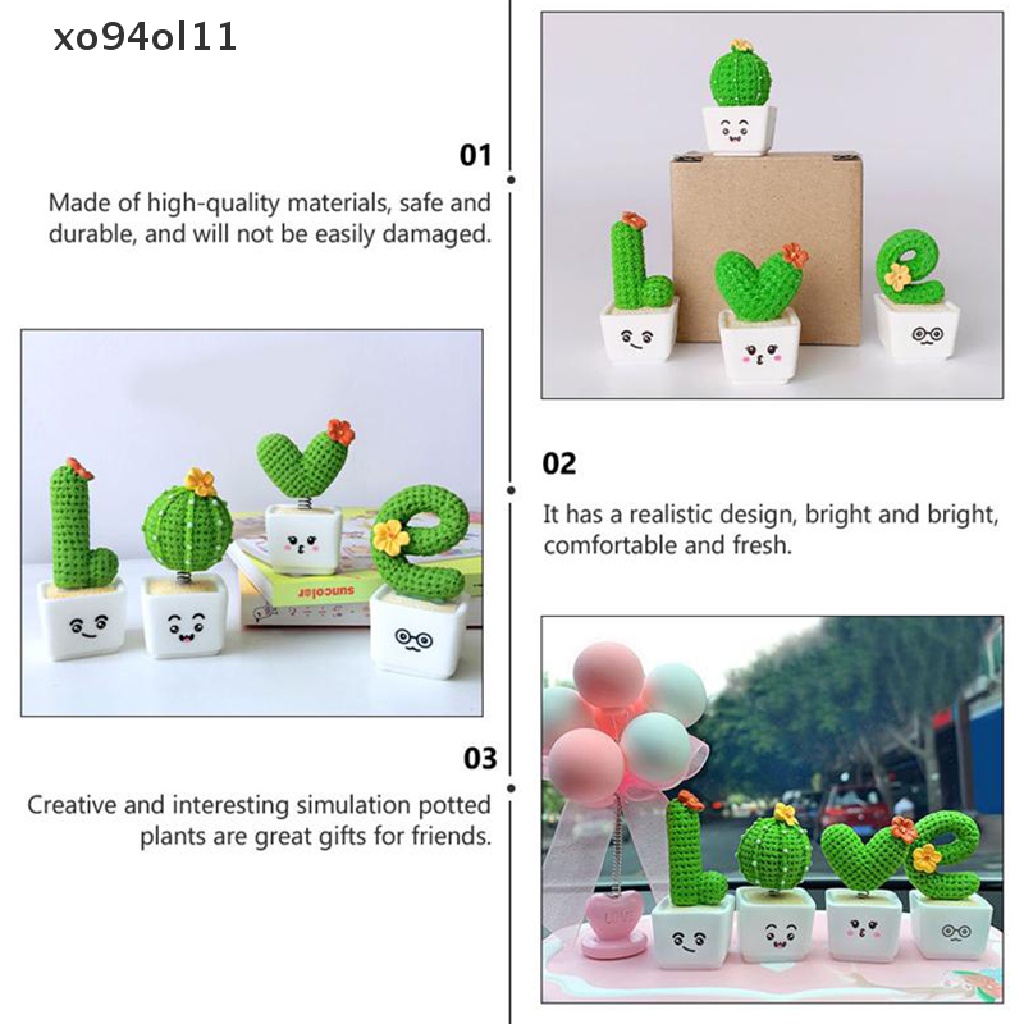 Xo 4Pcs Simulasi Kreatif Kaktus Berbentuk Hiasan Dekorasi Prop Cactus OL