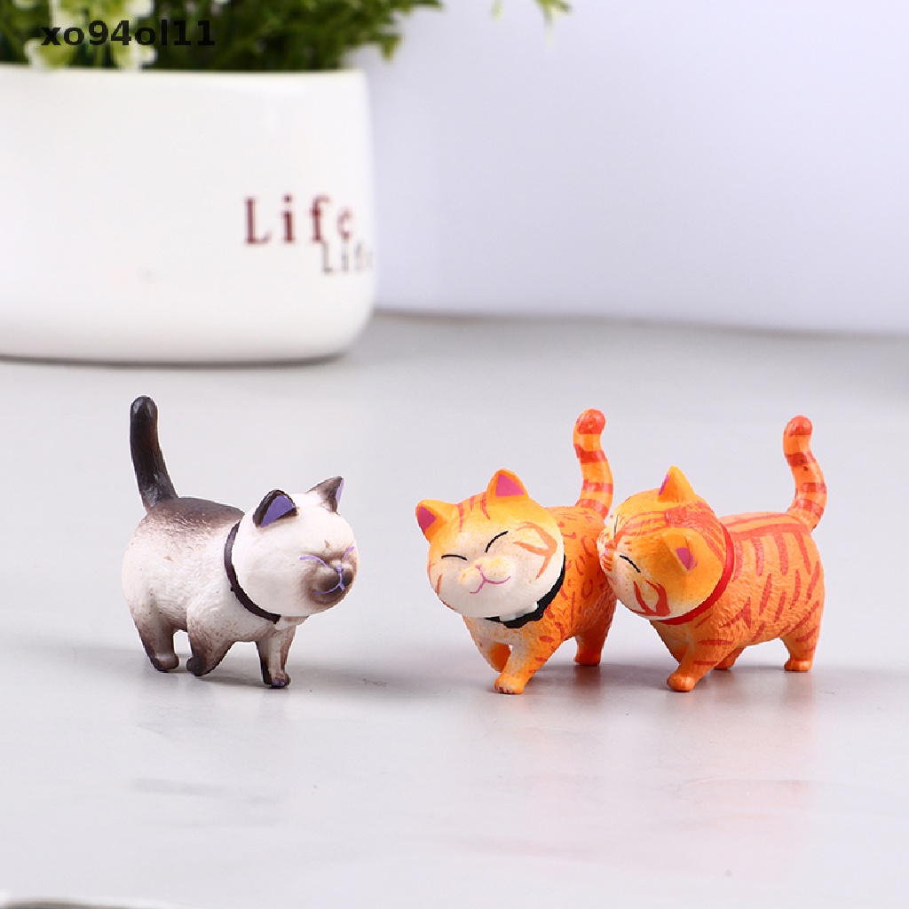 Xo 9pcs/set 5cm Mainan Figure Kucing Lucu Buatan Miniatur Patung Dekorasi Rumah OL