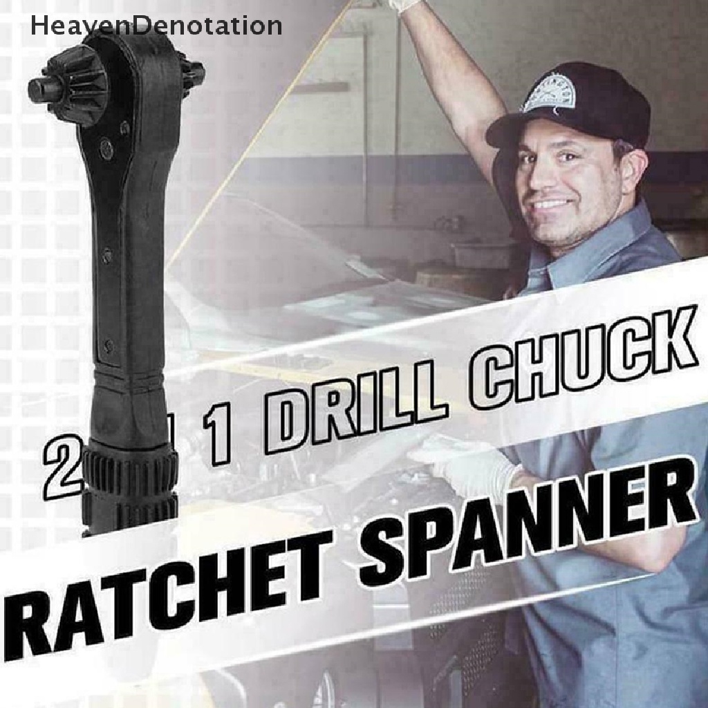 [HeavenDenotation] 2in1 Drill Chuck Ratchet Spanner Dua Arah Ratchet Cepat Dua Ujung HDV