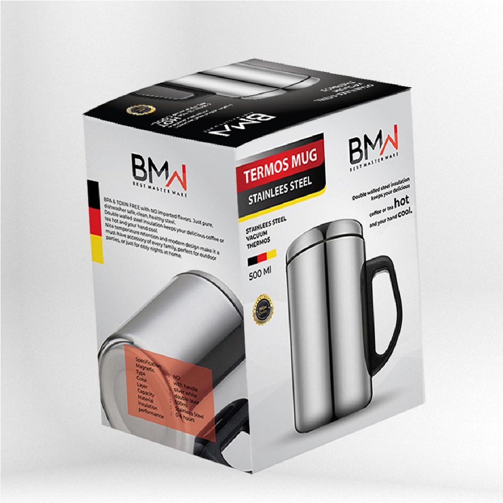 BMW Kitchen Ware - Cangkir Gelas Minum Thermos Air Panas Dingin Mug Teremos Travelling Bahan Stainless istanaonlineku