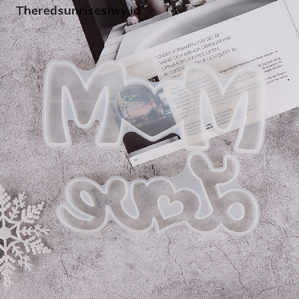 # Kado Mom &amp; PAPA DIY # Cetakan Resin Epoxy Kristal DIY Hari Ibu Ibu Keluarga Love Word Silicone Mold~