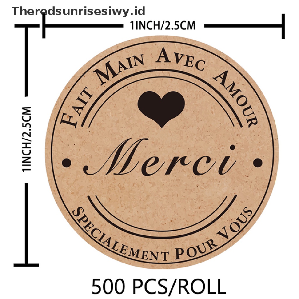# Kado Mom &amp; PAPA DIY # 500 Pcs Merci French Thank You Label Stiker Handmade Stiker Scrapbooking~