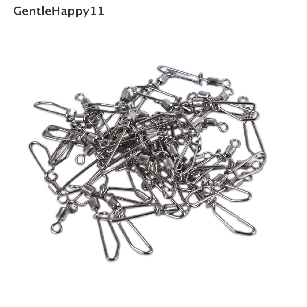 Gentlehappy 50pcs Konektor Pancing Putar Swing Coastlock Snap Fishing Tackle2#-10# Id