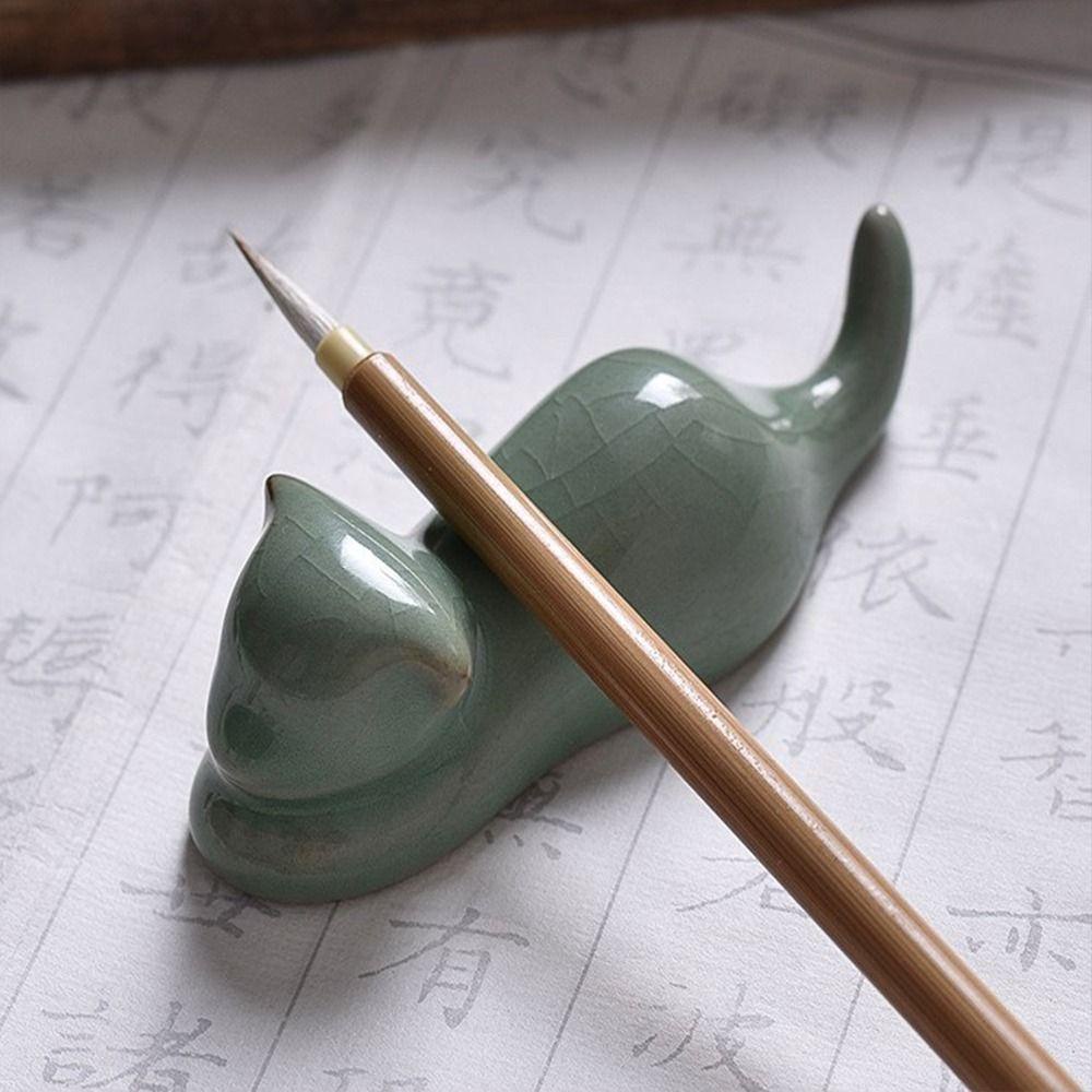 Lanfy Ceramic Pen Rest Chinese New Trendy Artis Perlengkapan Seni Penmanjaan Mahasiswa Kaligrafi Pen Holder