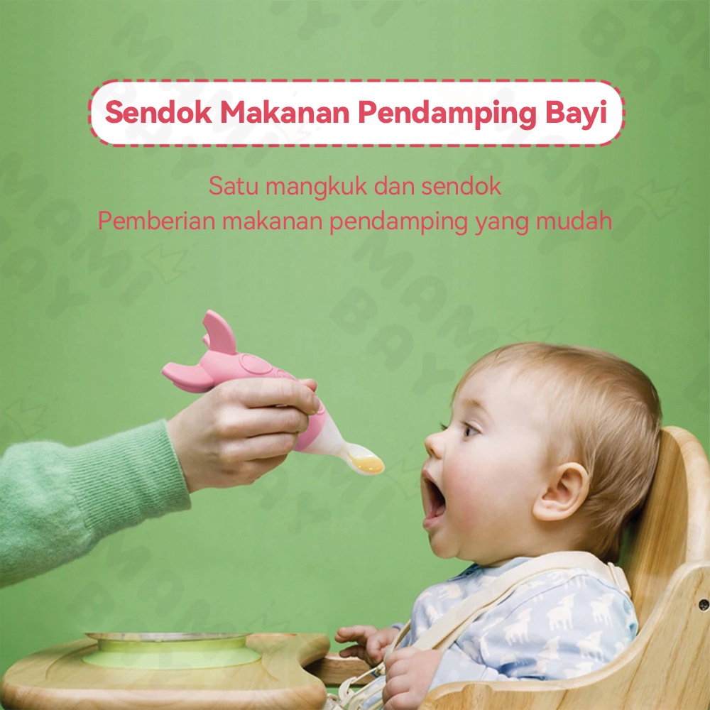 Mamibayi Sendok Makan Bayi Silicone Sendok Botol Mpasi Bayi Dispenser