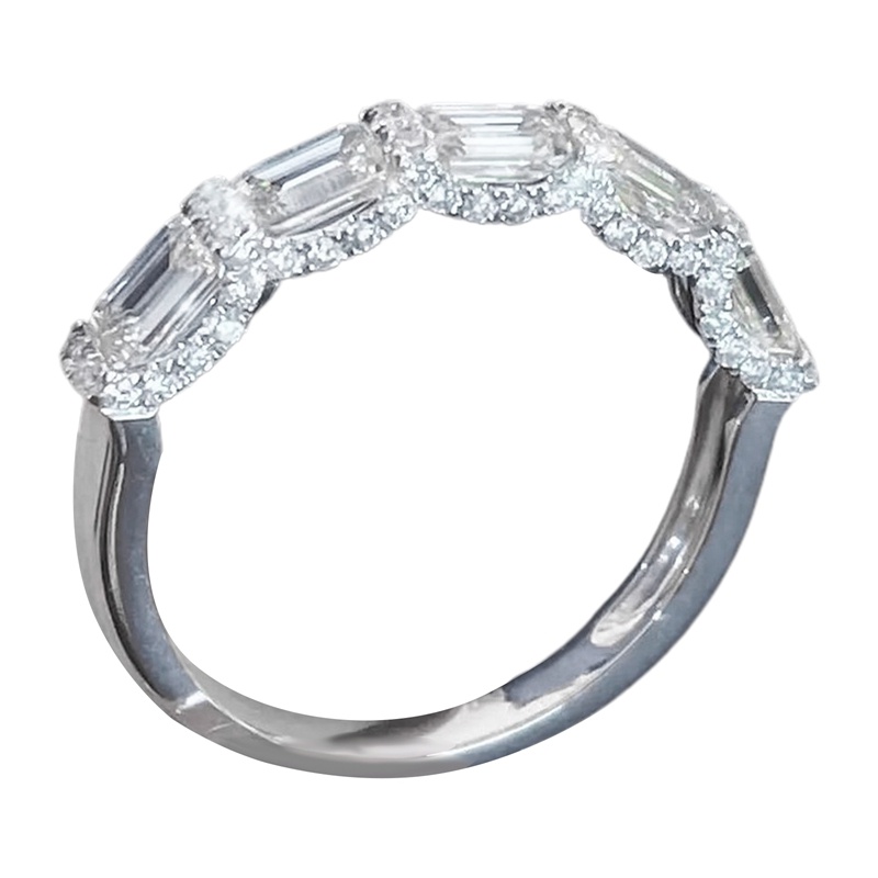 Sparkling Square Cubic Zirconia Cincin Untuk Wanita Indah Pengantin Akad Pernikahan Pesta Rings Fashion Dikontrak Perhiasan