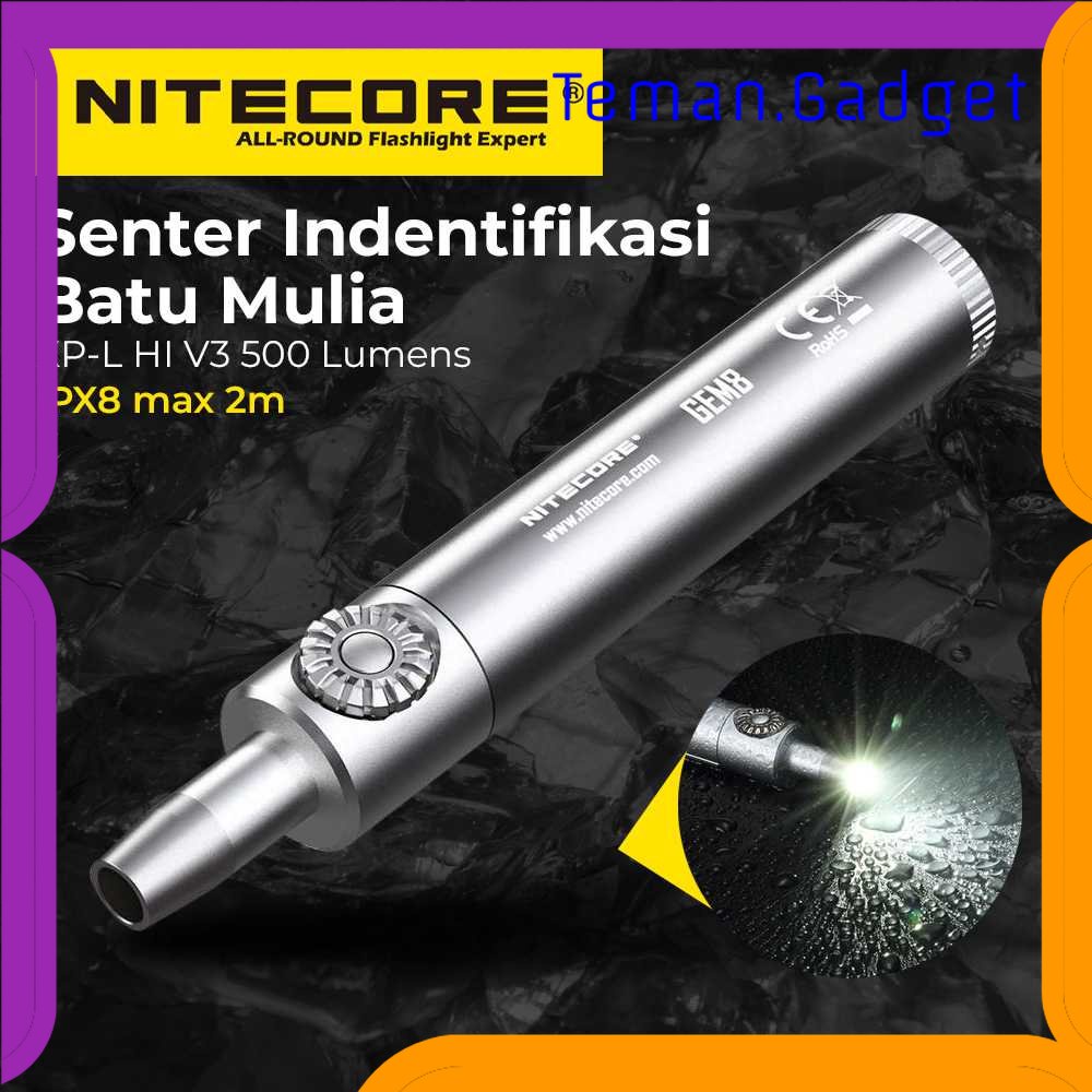 TG - LMP NITECORE Senter Indentifikasi Batu Mulia UV XP-L HI V3 IPX8 500 Lumens - GEM8