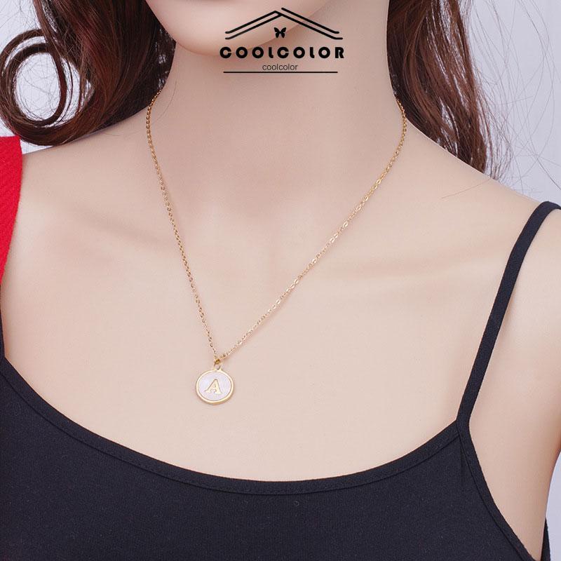 COD❤️Kalung Huruf Temperamen Sederhana Serbaguna 26 Huruf  Rantai Klavikula Paduan Kalung Huruf- cl