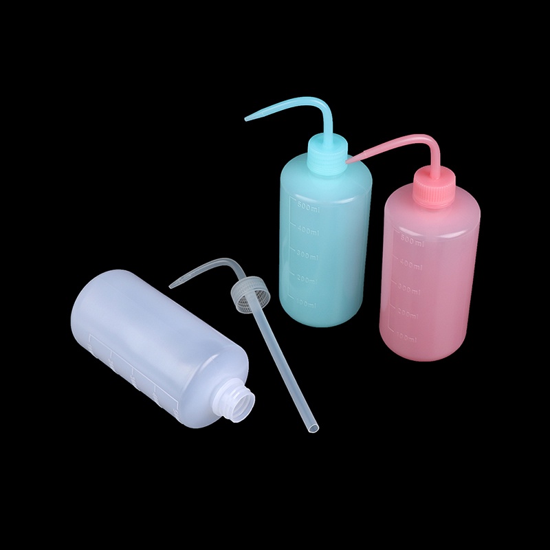 [lsingers1] 1pc 500ml Curved Pot Wash Bersih Sabun Plastik Lab Wash Squeeze Diffuser Botol Butik