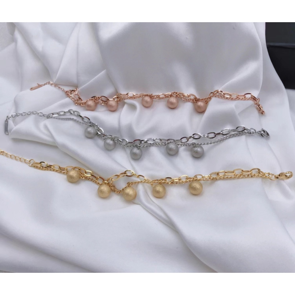 GROSIR Gelang tangan titanium stainless steel 316L import berkualitas anti karat bisa bayar di tempat COD