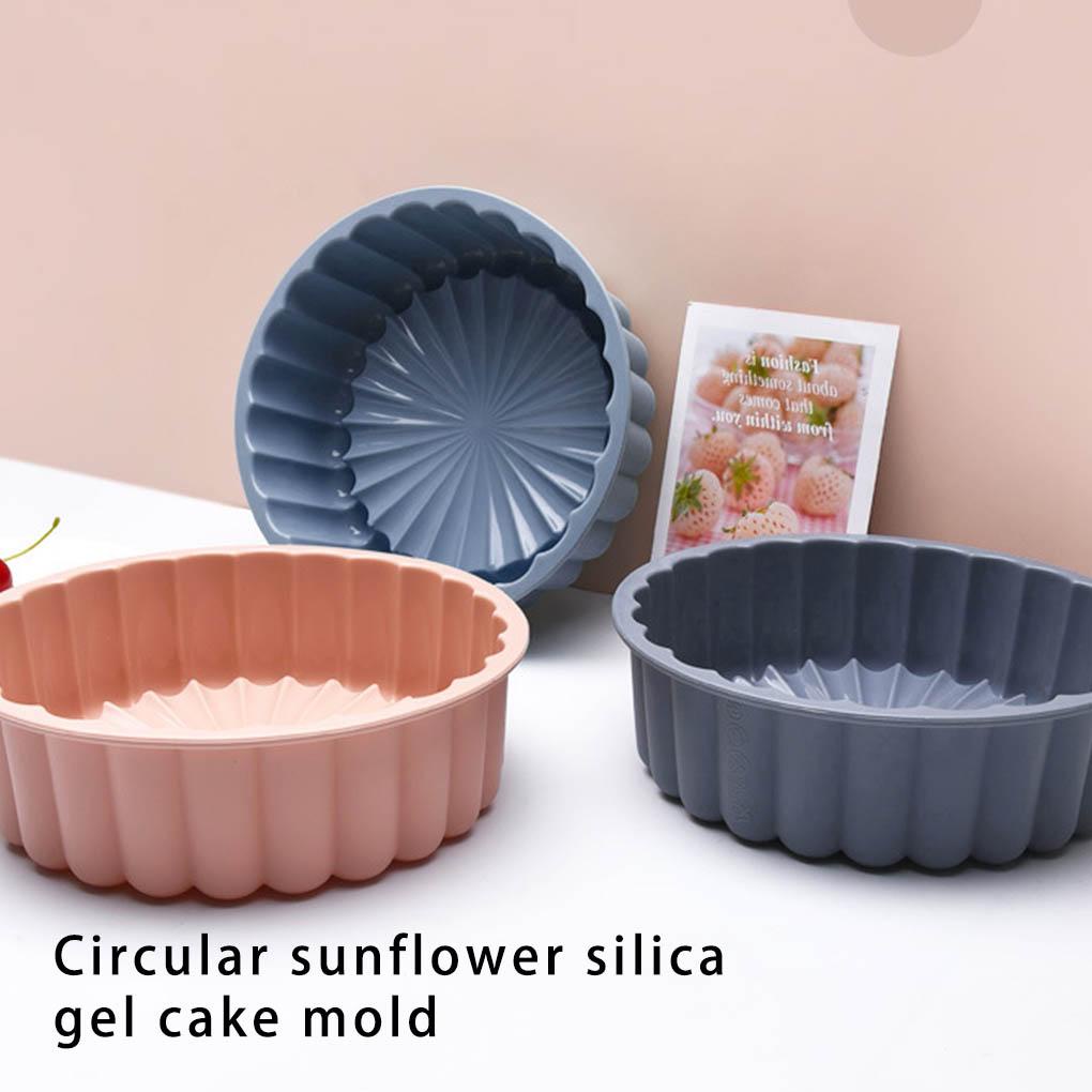 Cetakan Silikon Roti Bakar Shortcake Cetakan Coklat Ice Cream Tools DIY Candy Round Pan Ornamen Rakit Sendiri