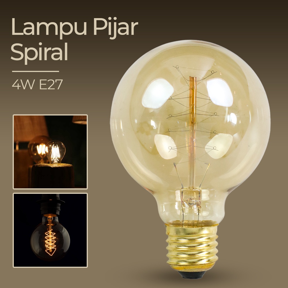 Lampu Hias Gantung Dinding Ruang Tamu LED YNL Lampu Pijar Spiral Bohlam Edison 4W E27 - G80 - Yellow