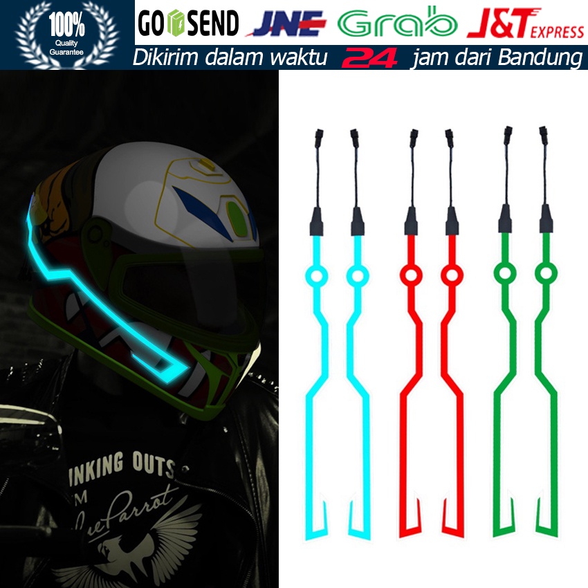 Set Stiker Lampu Led Strip Helm Motor Safety Warning / Lampu set stiker Led Strip Helm Motor