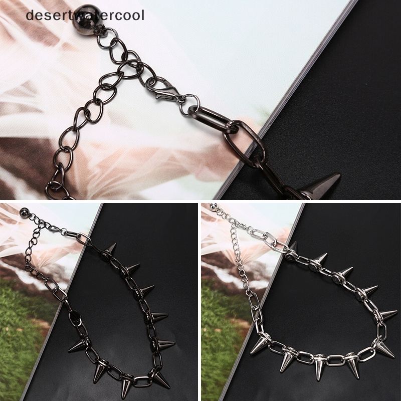 Deid Baru Spike Rivet Punk Kerah Kalung Goth Rock Biker Link Rantai Choker Perhiasan Martijn