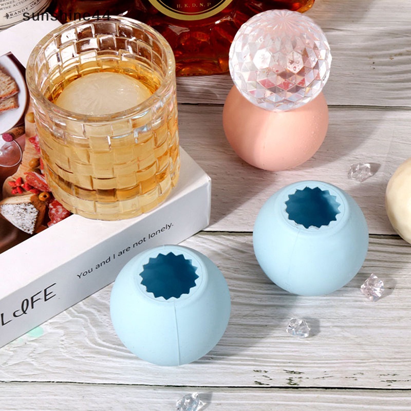 Sunshine 5cm Sphere Cetakan Es Whiskey Ice Ball Silicone Mold Ice Ball Maker Untuk Bourbon, Scotch, Minuman Cocktail Kuno ID